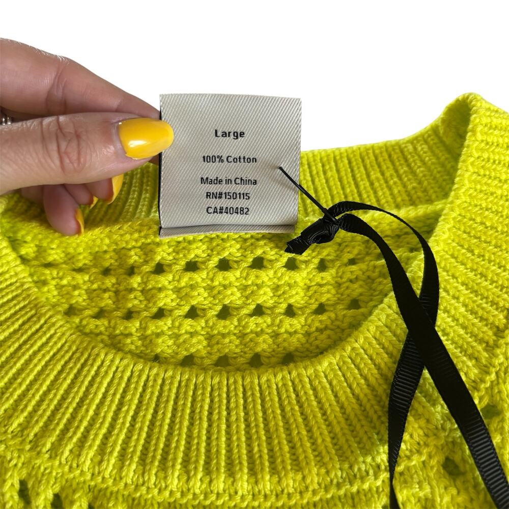 Varley Darin Longline Knit Tank Sweater Vest Top Neon Green Women’s Large NWT - Picture 4 of 8